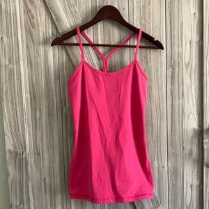 EUC Lululemon power y tank pink/red